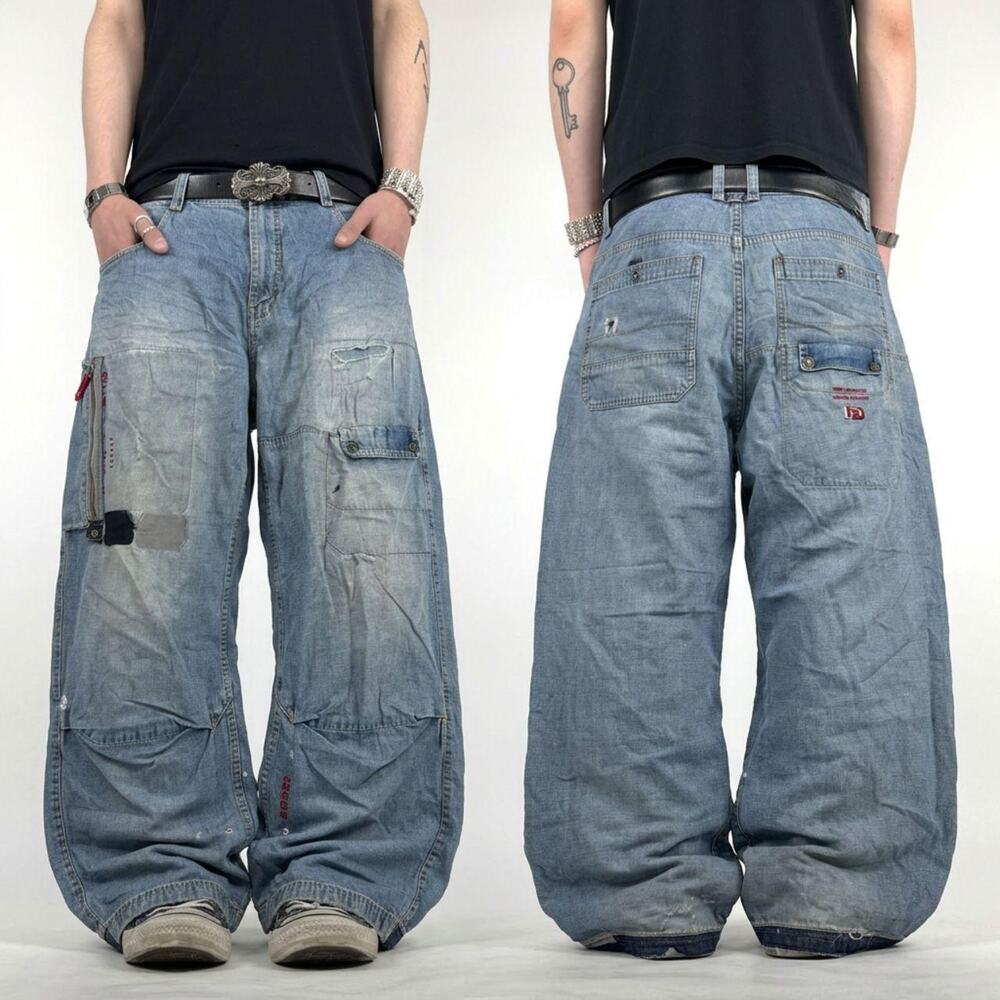 Vintage y2k grunge archive baggy wide leg skater stonewash pepe jeans